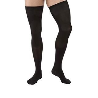 Relief 30-40 mmHg Closed Toe Thigh High Support Sock with Silicone Top Band Size