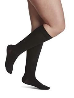 Soft Opaque 20-30 mmHg Closed Toe Knee High Sock Size Medium Short MS Color Blac