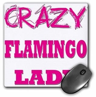 3drose LLC 8?x 8?x 0.25ޥѥåɡCrazy Flamingo Lady??MP 175049?_ 1? 