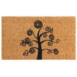 Rubber-Cal 10-102-021 Deciduous Tree Modern Door Mats 18 x 30 Brown