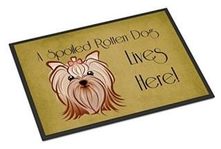 Caroline's Treasures BB1452MAT Yorkie Yorkshire Terrier Spoiled Dog Lives Here I