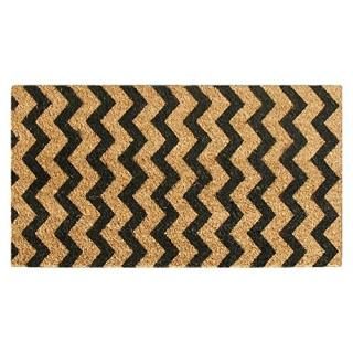 Rubber-Cal 10-102-031 Modern Lattice-Contemporary Coir Doormat 18 x 30 Brown