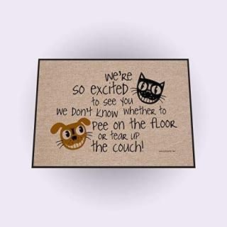HIGH COTTON were So Excited Funny Indoor Outdoor Doormat