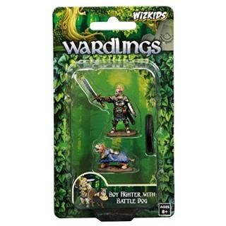 Wizkids Wardlings Boy Fighter with Battle Dog painted fantasy miniatures set WZK