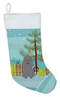 Carolines Treasures BB4193CS Merry Christmas Tree Poodle Silver Christmas Stocki