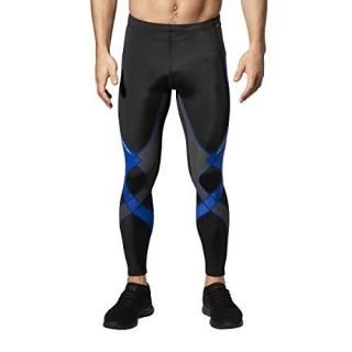 CW-X Men's Stabilyx Joint Support Compression Sports Tights Black/Grey/Blue Smal
