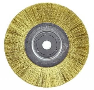Weiler 1415 Narrow Face Crimped Wire Wheel 6 0.05 Brass Fill 5/8-1/2 Arbor Hole 