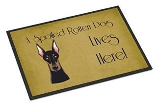 Caroline's Treasures BB1493MAT Doberman Spoiled Dog Lives Here Indoor or Outdoor