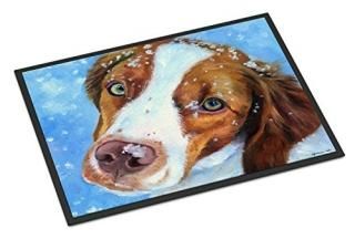 Caroline's Treasures 7348MAT Snow Baby Brittany Spaniel Indoor or Outdoor Mat 18