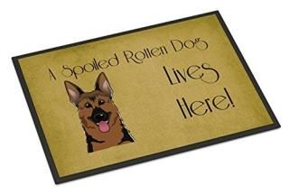 Caroline's Treasures BB1459MAT German Shepherd Spoiled Dog Lives Here Indoor or 