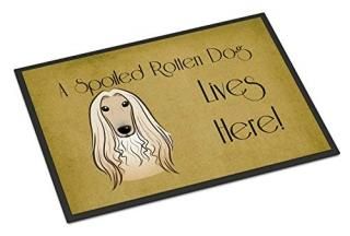 Caroline's Treasures BB1492MAT Afghan Hound Spoiled Dog Lives Here Indoor or Out