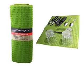 Microfiber Dish Drying Mat 2 Pack 20 X 15 Inch Kitchen Counter Mats Reversible B