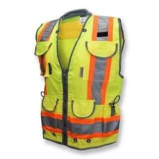 Radians SV55-2ZGD-L SV55 Class 2 Heavy Woven Two Tone Engineer Hi Viz Green Size