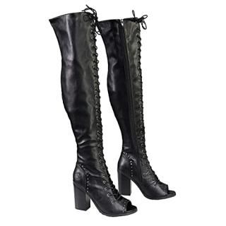 Milwaukeeperformancewomen졼եKnee High Boot With Open Toe 7 BM US ֥å MBL94