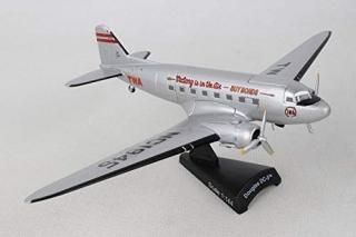 Daron Postage Stamp Douglas DC-3 TWA 1/144 Scale Silver