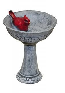 Bird Bath - G & F MiniGardenn 10027 Fairy Garden Miniature Cardinal Birdbath Pic