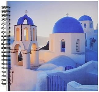 3dRose db_149764_2 Greece Santorini Church Domes Greek Architecture Memory Book 