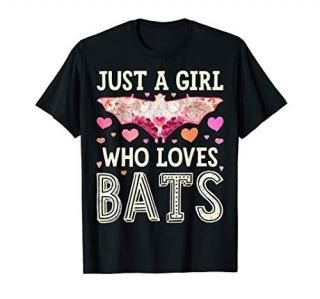 Bat Just A Girl Who Loves Bats Flower Women Cute Floral T-Shirt