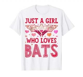 Bat Just A Girl Who Loves Bats Flower Women Cute Floral T-Shirt