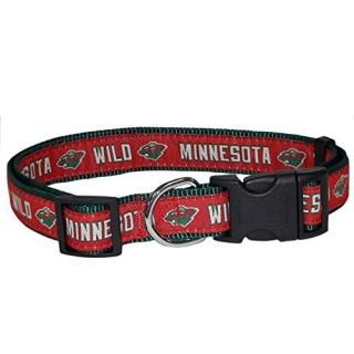 Pets First NHL Minnesota Wild Collar for Dogs & Cats Medium. - Adjustable Cute &