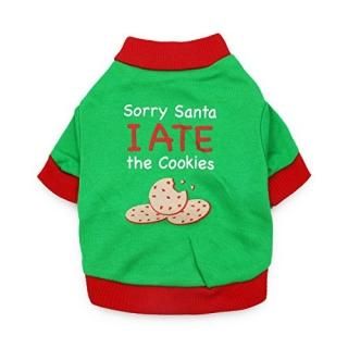 DroolingDog Dog Christmas Shirt Dog Xmas Clothes Pet Holiday Costume Sorry Santa