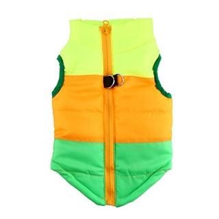 IdepetTM Pet Dog Cat Coat with Leash Anchor Color Patchwork Padded Puppy Vest Te