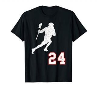 Lacrosse player gift number 24 for lacrosse fans T-Shirt