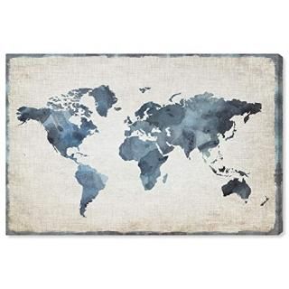 The Oliver Gal Artist Co. Maps Wall Art Canvas Prints 'Mapamundi New Worlds' Hom