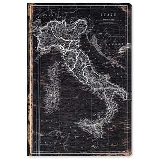 The Oliver Gal Artist Co. Maps and Flags Wall Art Canvas Prints 'Map of Italy 18