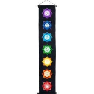 The New Age Source Cotton Colour Print Banner Chakras Black Each