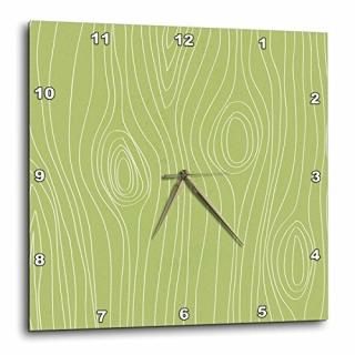 3dRose DPP_155723_1 Chic Green Faux Wood Tree Wall Clock 10 by 10-Inch
