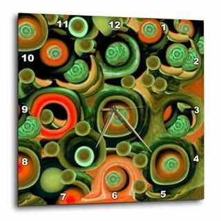 3dRose DPP_27698_1 Surreal Wood Cells in Hues of Green and Orange-Wall Clock 10 