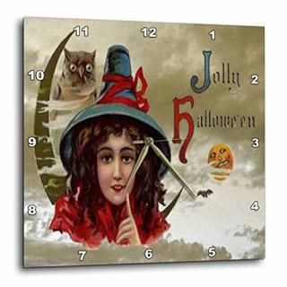 3dRose LLC Vintage Jolly Halloween Wall Clock 10 by 10-Inch