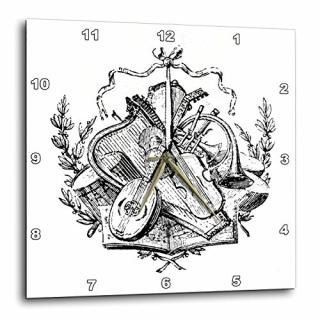 3dRose DPP_62437_2 Vintage Sketch of Celtic Music Wall Clock 13 by 13-Inch