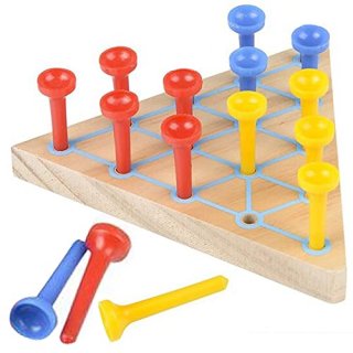 Gamie Peg Game for Kids Set of 2 Fun Board Games for Kids and Adults Made of Woo