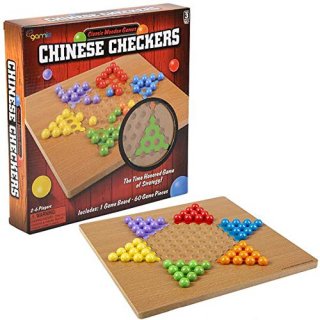 Gamie Wooden Chinese Checkers Classic Board Game for Kids and Adults Includes Wo
