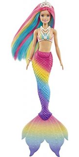 Barbie Dreamtopia Rainbow Magic Mermaid Doll with Rainbow Hair and Water-Activat
