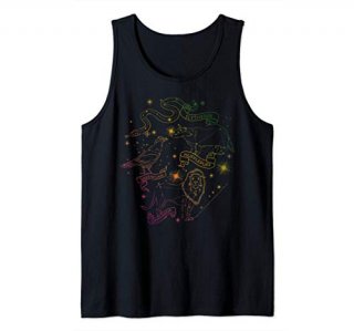 Harry Potter Hogwarts Rainbow Line Art Tank Top