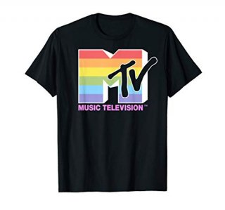 MTV Music Television Rainbow Pride Logo Fill T-Shirt