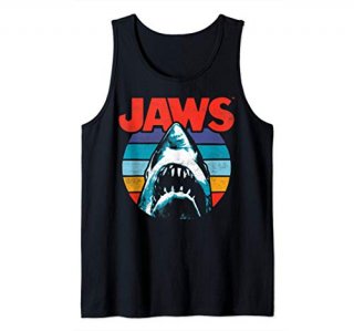 Jaws Retro Colors Shark Rainbow Logo Tank Top