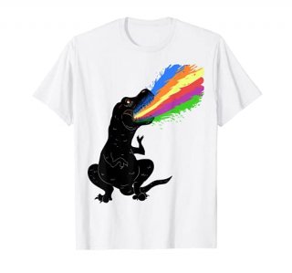 Tyrannosaurus Rex Shooting Rainbow Laser Dinosaur T-Shirt