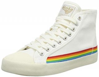 Gola Women's Coaster High Rainbow Drop Sneaker Off White Multi 6