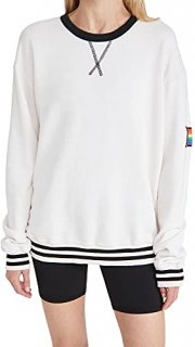 Splits59 Women's Caster Unisex French Terry Sweatshirt Vintage White/Black One S