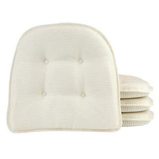 Klear Vu Omega Gripper Tufted Furniture Safe Non-Slip Dining Chair Cushion 4 Pac