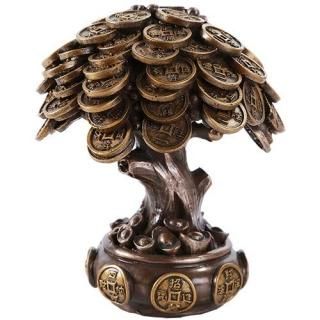 Bronze - Feng Shui Bronze Golden Money Coin Prosperity Tree Home Decoration Gift