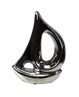 SILVER CERAMIC SAILBOAT 8.25