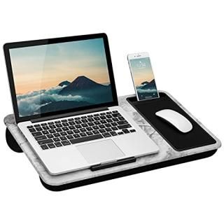 LapGear Home Office Lap Desk with Device Ledge Mouse Pad and Phone Holder - Whit