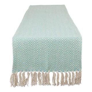 CAMZ11281 Braided Farmhouse Table Runner 15 x 72 inches Aqua