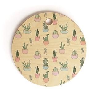 Society6 The Optimist Cactus All Over Cutting Board 11.5 Yellow