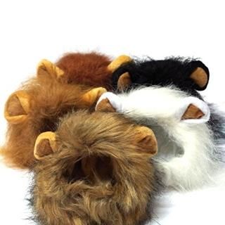 LOOYUAN Pet Costume Lion Mane Wig for Dog Cat Halloween Dress up with Ears Black